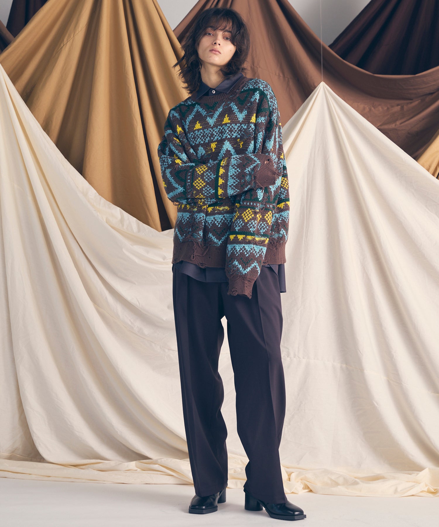 울 믹스 스무드 프라임 넓은 1짜리 넓은 바지