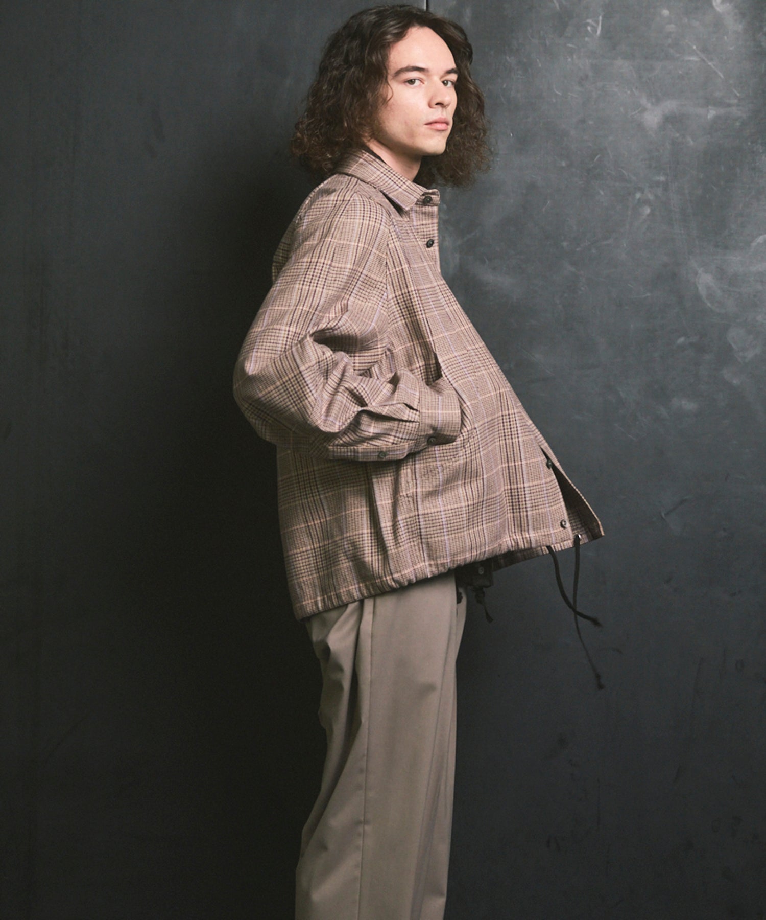 [Sale starts at 12:00 pm on Saturday, September 13th] [Italian Dead Stock Fabric] Prime-Over Curved Pocket Shirts Blouson