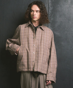 [Sale starts at 12:00 pm on Saturday, September 13th] [Italian Dead Stock Fabric] Prime-Over Curved Pocket Shirts Blouson