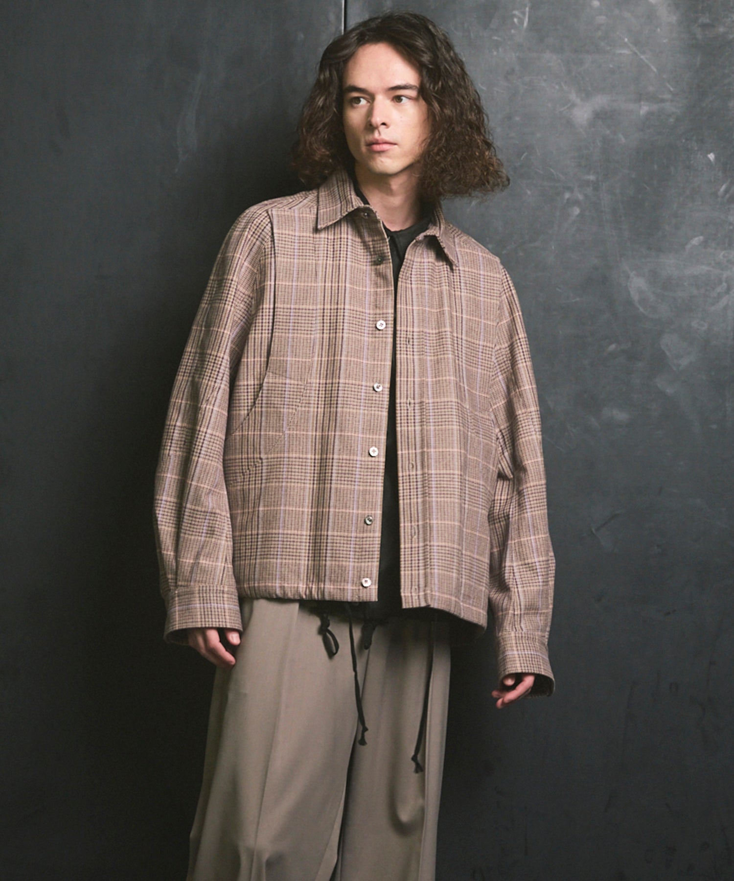 [Sale starts at 12:00 pm on Saturday, September 13th] [Italian Dead Stock Fabric] Prime-Over Curved Pocket Shirts Blouson