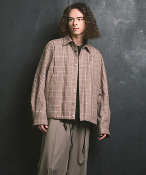 [Sale starts at 12:00 pm on Saturday, September 13th] [Italian Dead Stock Fabric] Prime-Over Curved Pocket Shirts Blouson