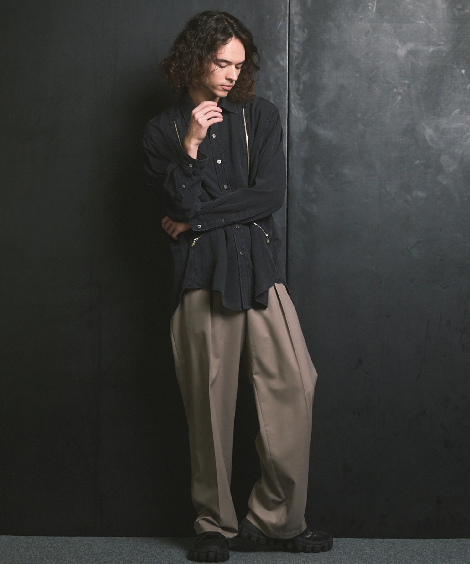 [25AW PRE-ORDER] Prime-Over Curved Zip Regular Collar Shirt