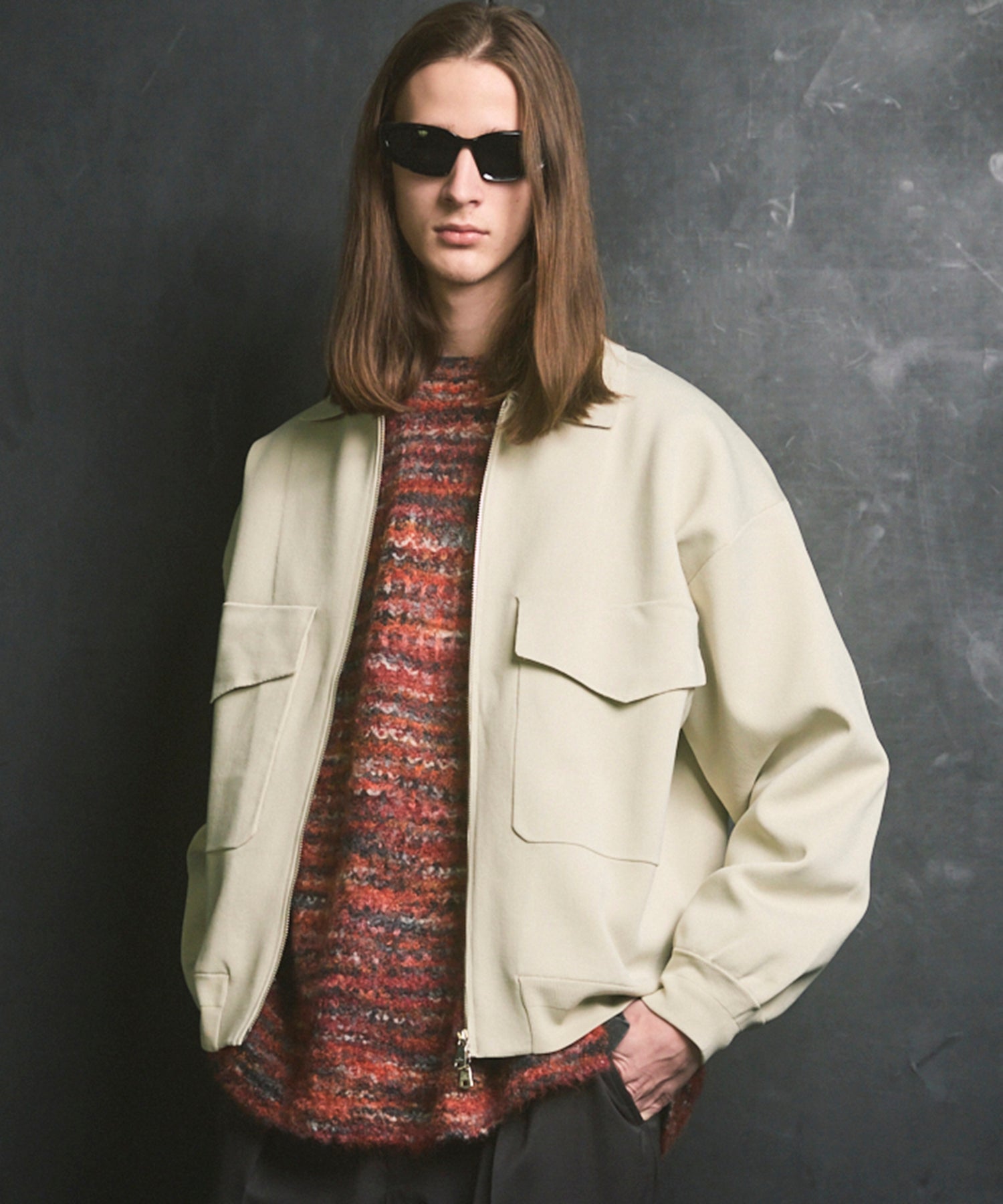 [25AW PRE-ORDER] Prime-Over Double Pocket Knit Zip Blouson