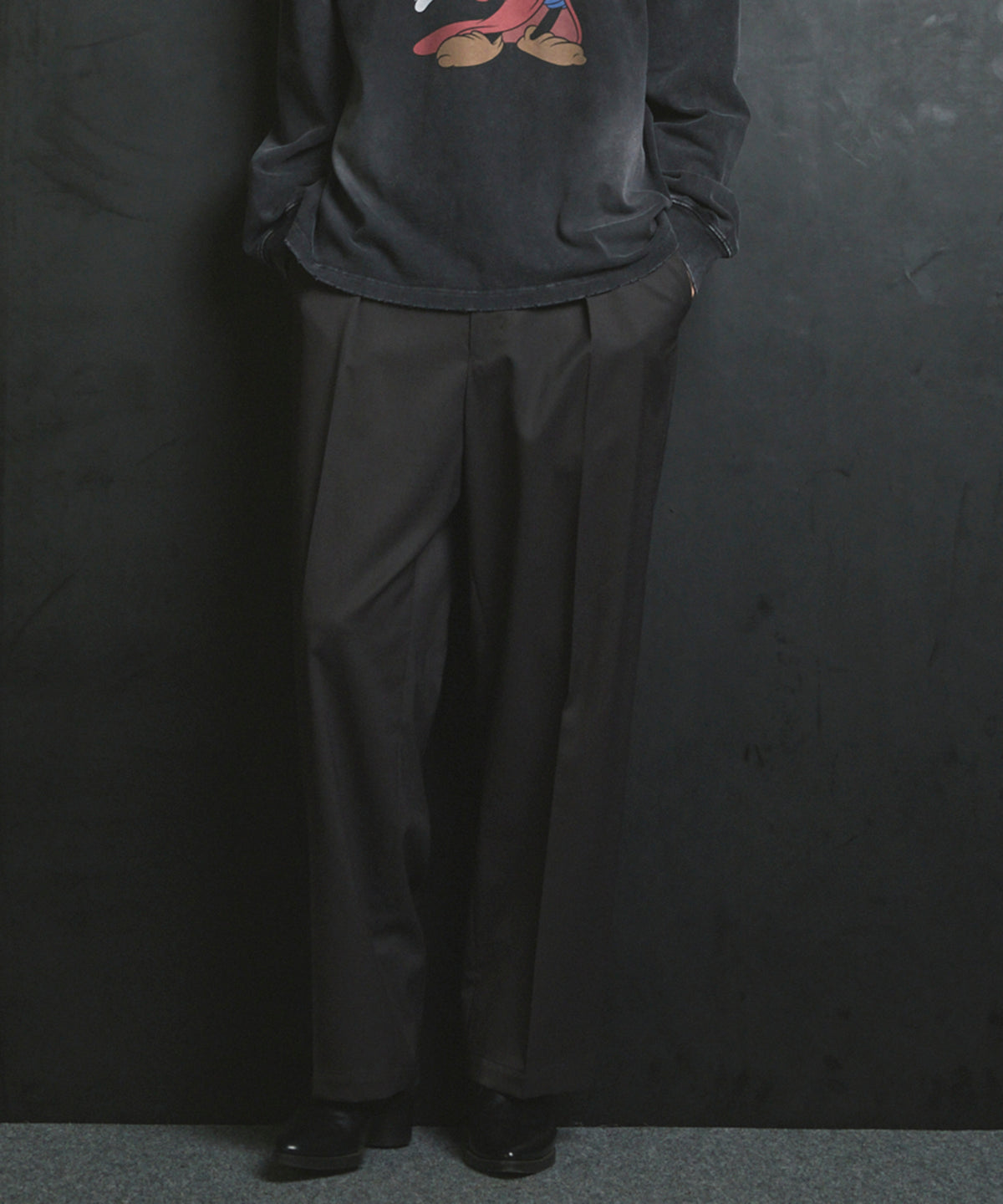 Wool Mix Smooth Prime Wide One-Tuck Wide Pants