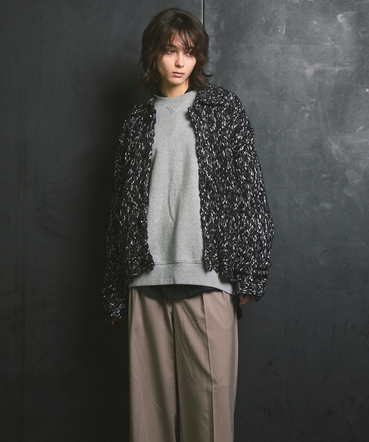 [25AW PRE-ORDER] Fade Yarn Prime-Over Full Zip Knit