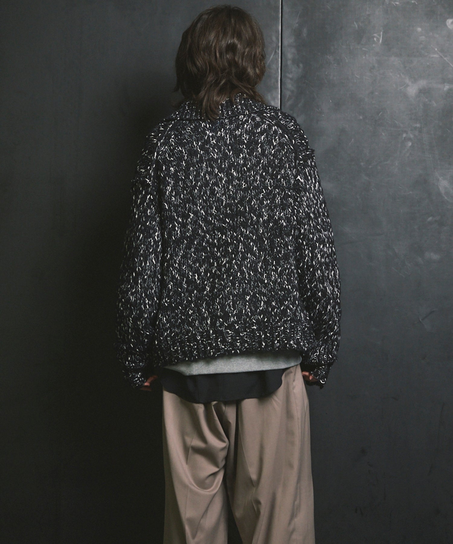 [25AW PRE-ORDER] Fade Yarn Prime-Over Full Zip Knit