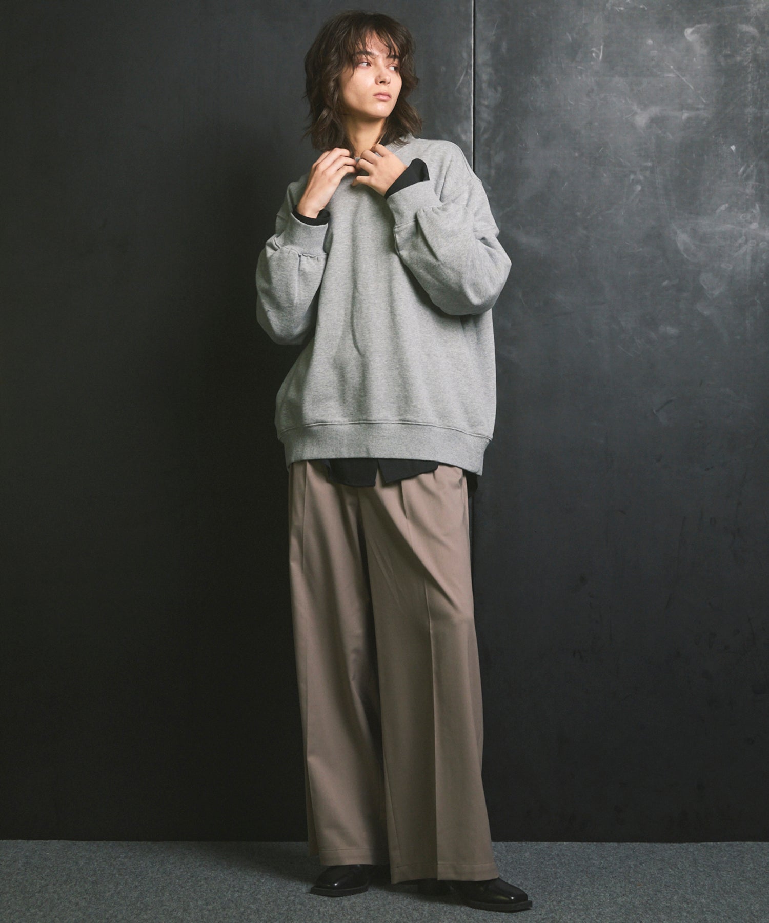 Radial Darts Prime-Over Open Collar Shirt