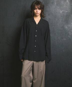 Radial Darts Prime-Over Open Collar Shirt