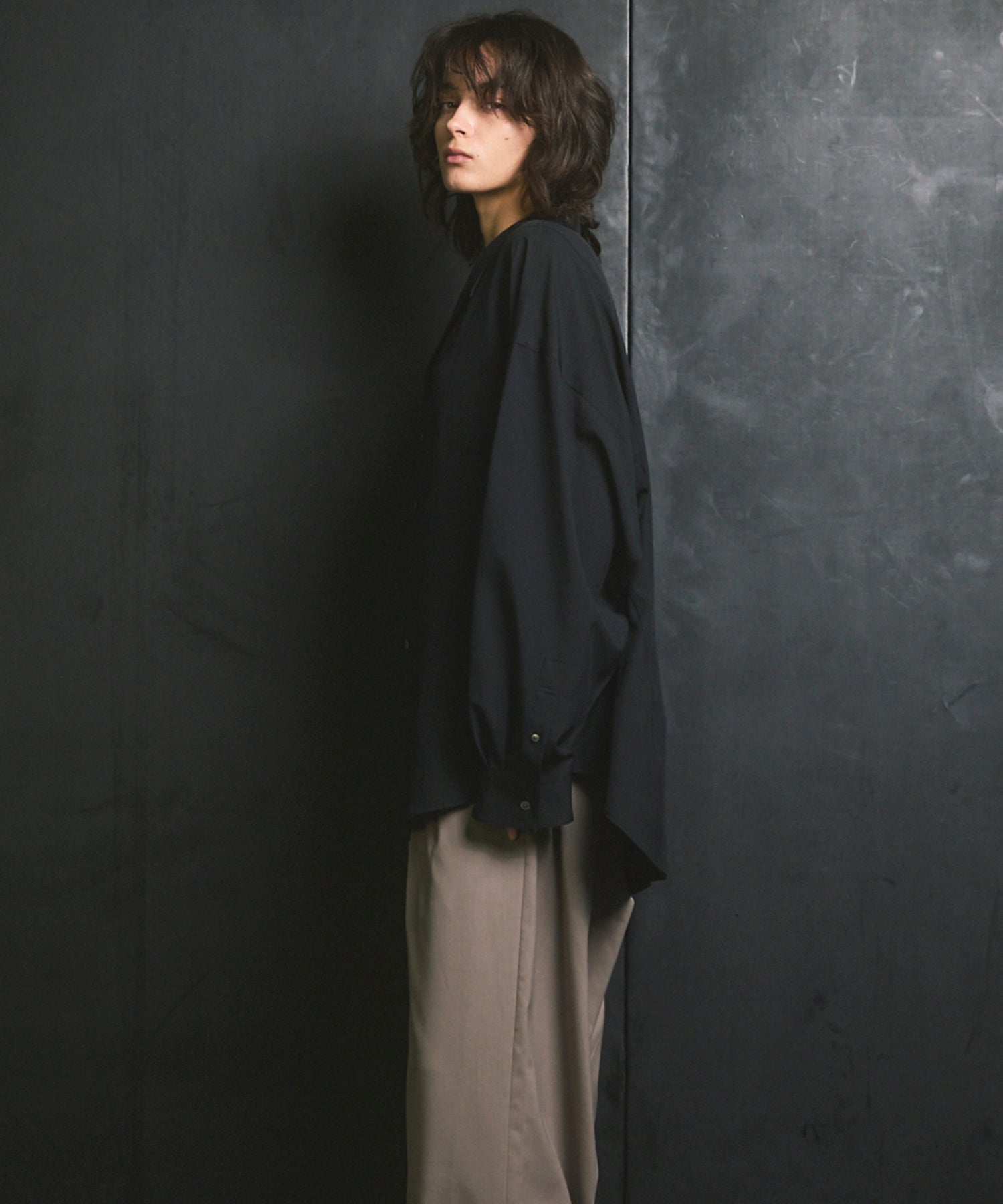 Radial Darts Prime-Over Open Collar Shirt