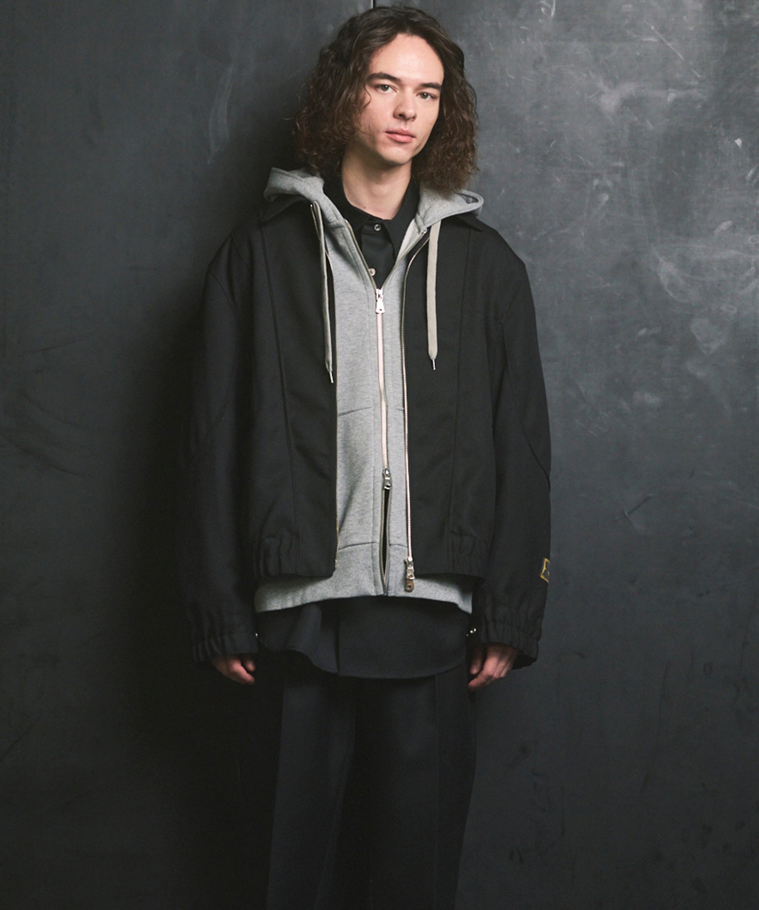 4 Colors Chambray Washable Wool Prime-Over Blouson