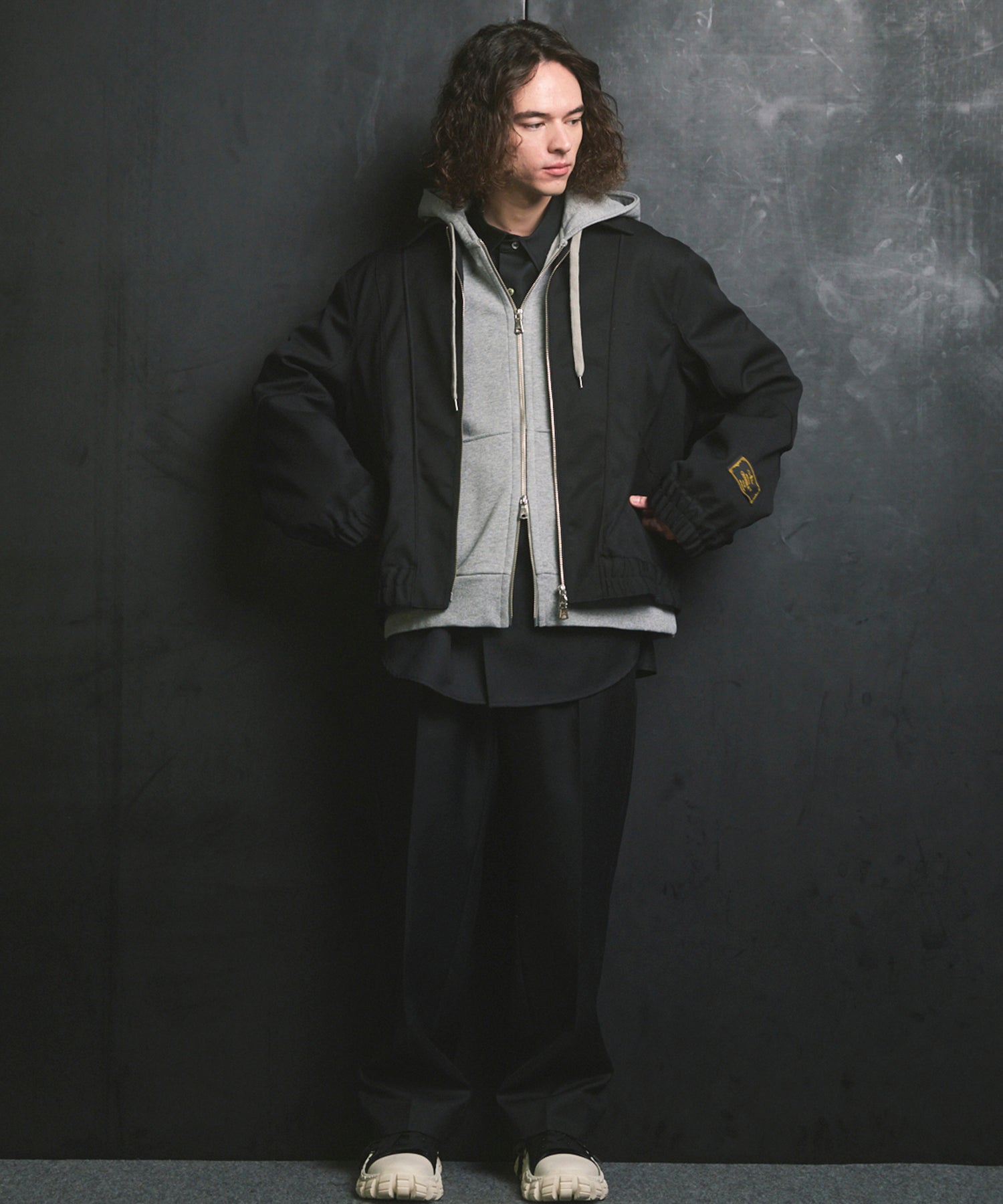 4 Colors Chambray Washable Wool Prime-Over Blouson