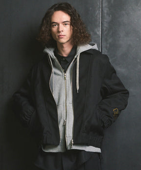 4 Colors Chambray Washable Wool Prime-Over Blouson