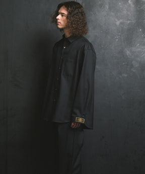 4 색 샹 브레이 씻을 수있는 양모 프라임-오버 일반 칼라 셔츠