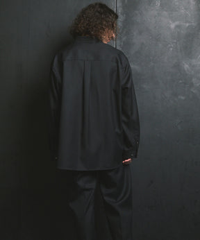 4 색 샹 브레이 씻을 수있는 양모 프라임-오버 일반 칼라 셔츠