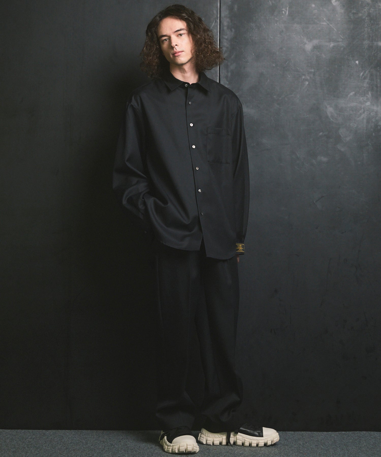 4 색 샹 브레이 씻을 수있는 양모 프라임-오버 일반 칼라 셔츠