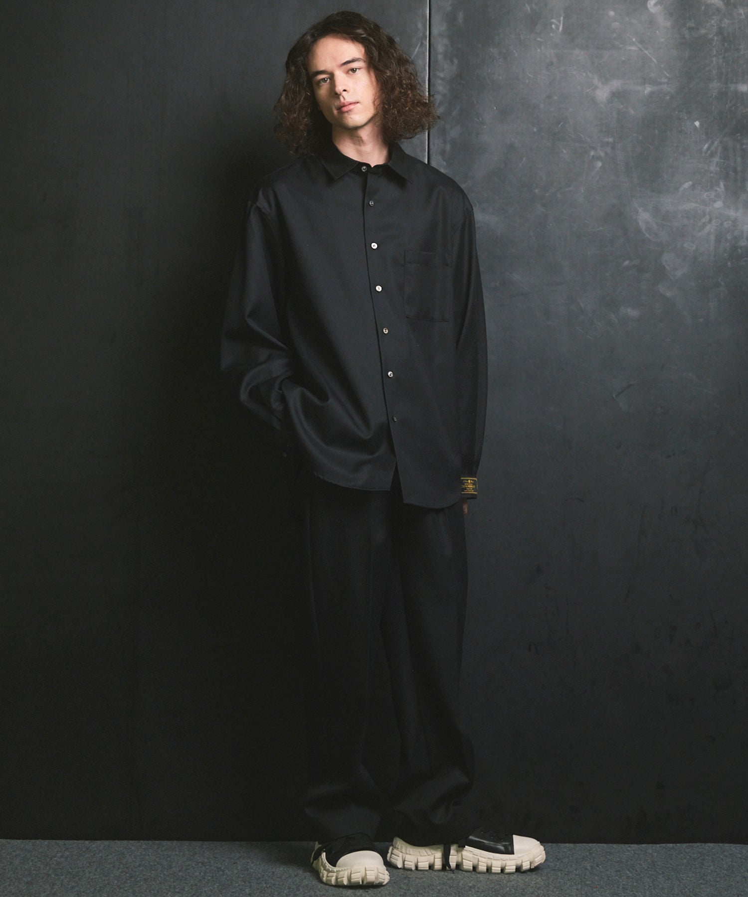 4 색 샹 브레이 세탁 가능한 양모 원은 직선 바지