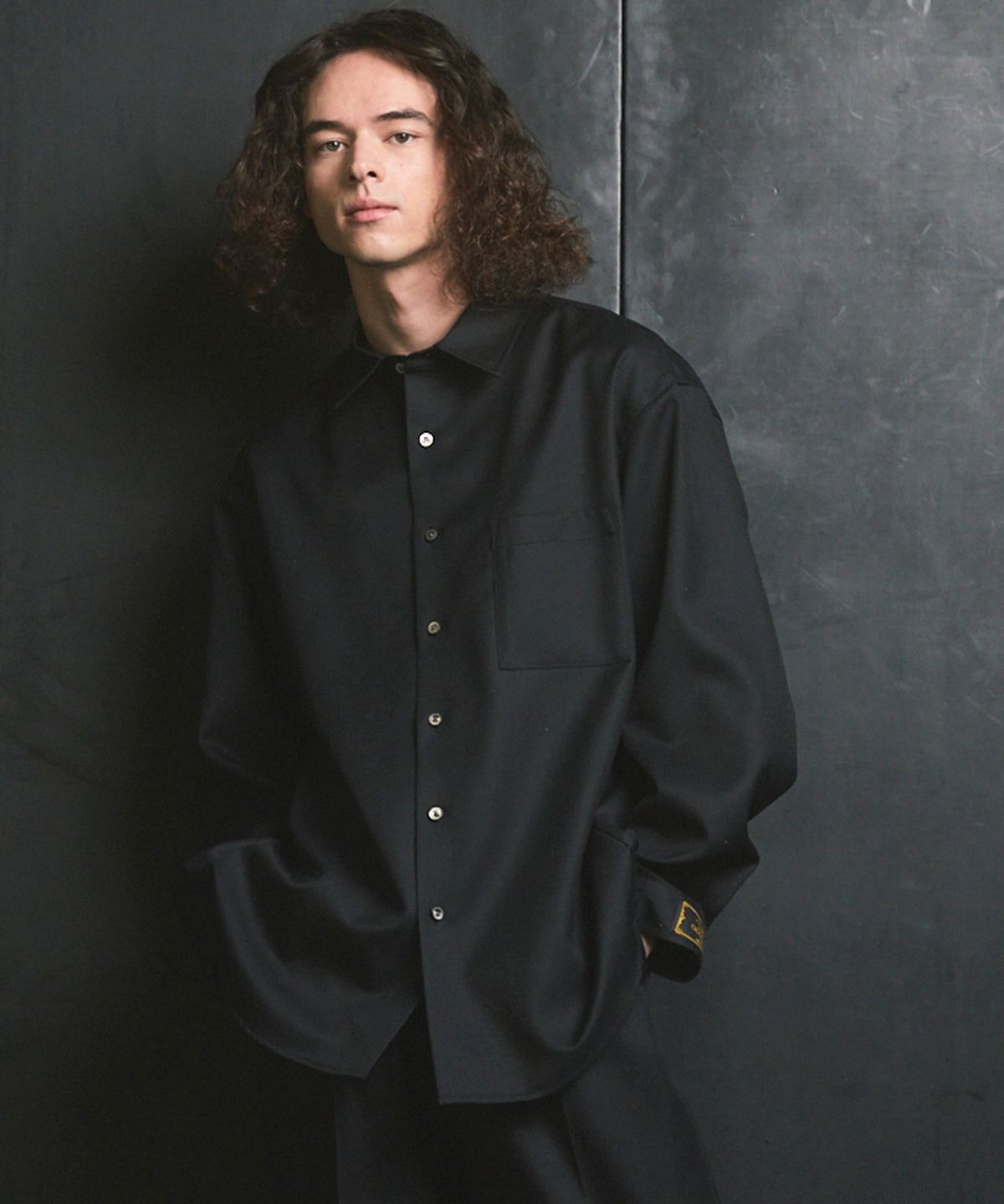 4 Colors Chambray Washable Wool Prime-Over Regular Collar Shirt