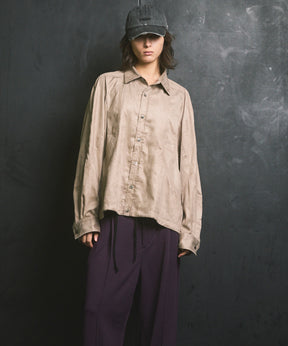 Curve Pocket A Light Eco Suede Shirt