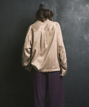 Curve Pocket A Light Eco Suede Shirt