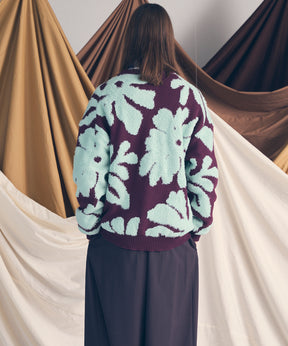 [25AW PRE-ORDER] Botanical Jacquard Prime-Over Crew Neck Knit Pullover