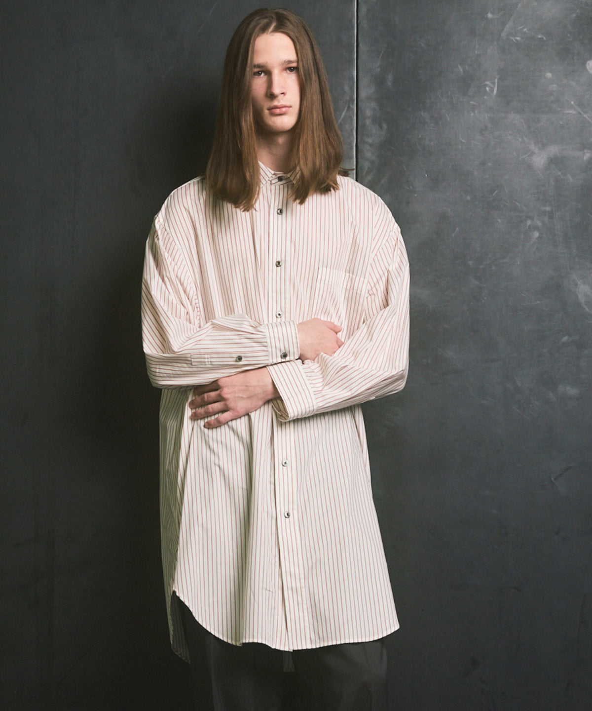 【Italian Dead Stock Fabric】Prime-Over Maxi Shirts Coat