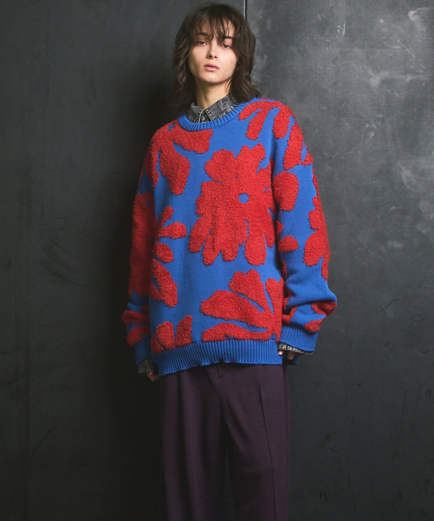 [25AW PRE-ORDER] Botanical Jacquard Prime-Over Crew Neck Knit Pullover