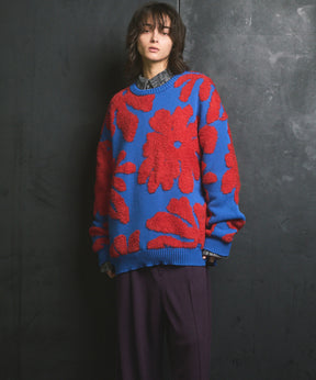 [25AW PRE-ORDER] Botanical Jacquard Prime-Over Crew Neck Knit Pullover