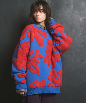 [25AW PRE-ORDER] Botanical Jacquard Prime-Over Crew Neck Knit Pullover