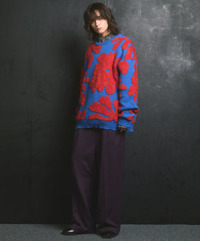 [25AW PRE-ORDER] Botanical Jacquard Prime-Over Crew Neck Knit Pullover