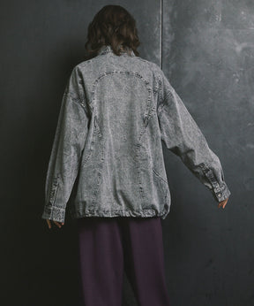 Denim Curved Switching Shirt Blouson