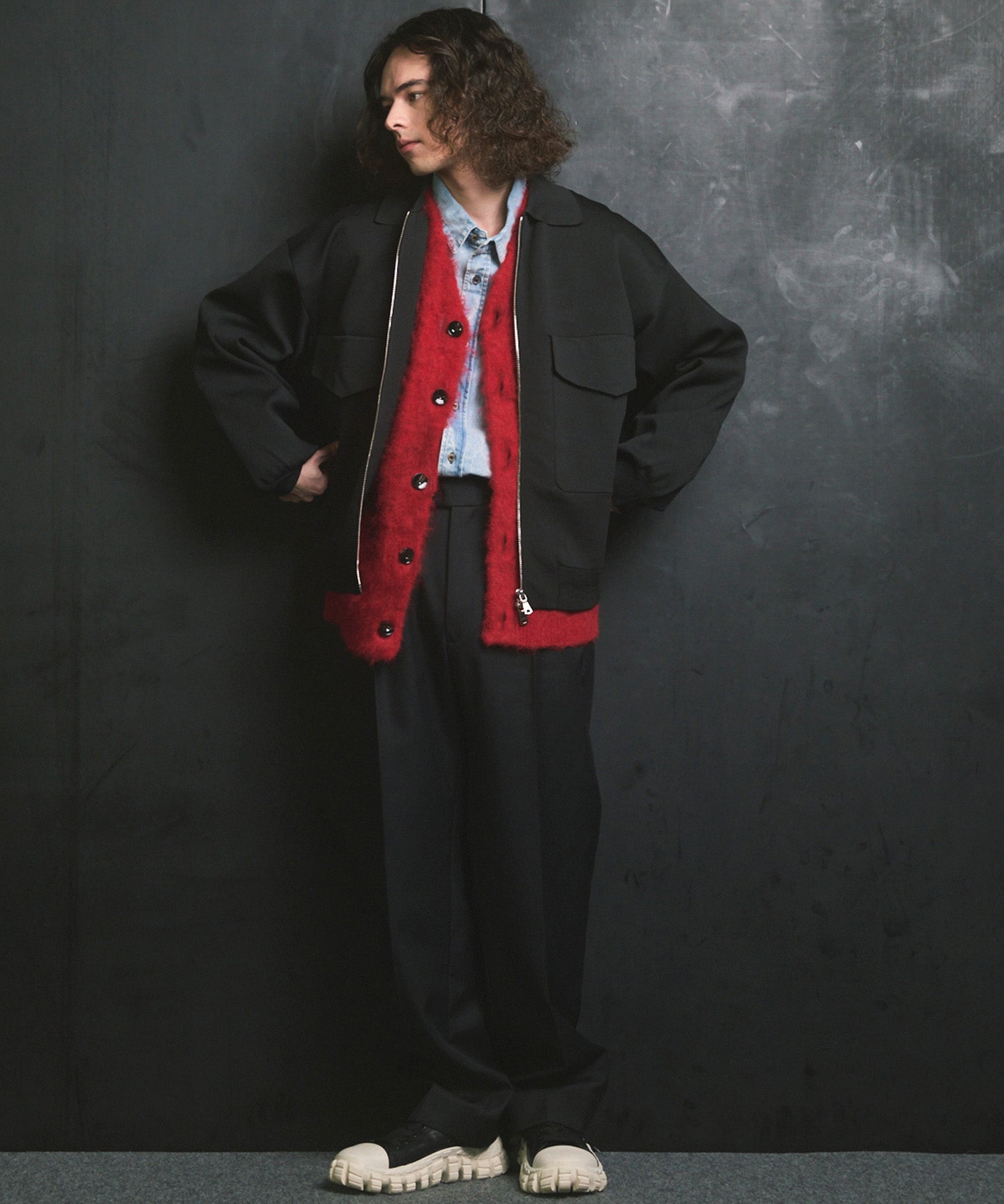 [25AW PRE-ORDER] Fade Yarn Prime-Over Full Zip Knit