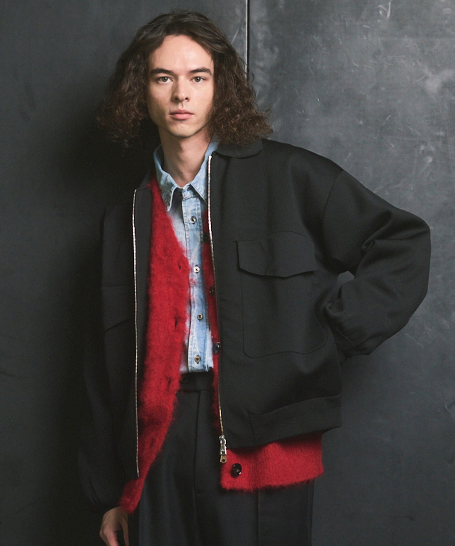 [25AW PRE-ORDER] Prime-Over Double Pocket Knit Zip Blouson