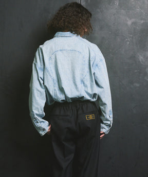 Denim Curved Switching Shirt Blouson
