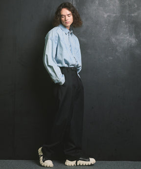 4 색 샹 브레이 세탁 가능한 양모 원은 직선 바지