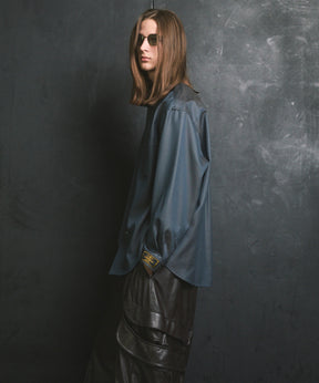 4 색 샹 브레이 씻을 수있는 양모 프라임-오버 일반 칼라 셔츠