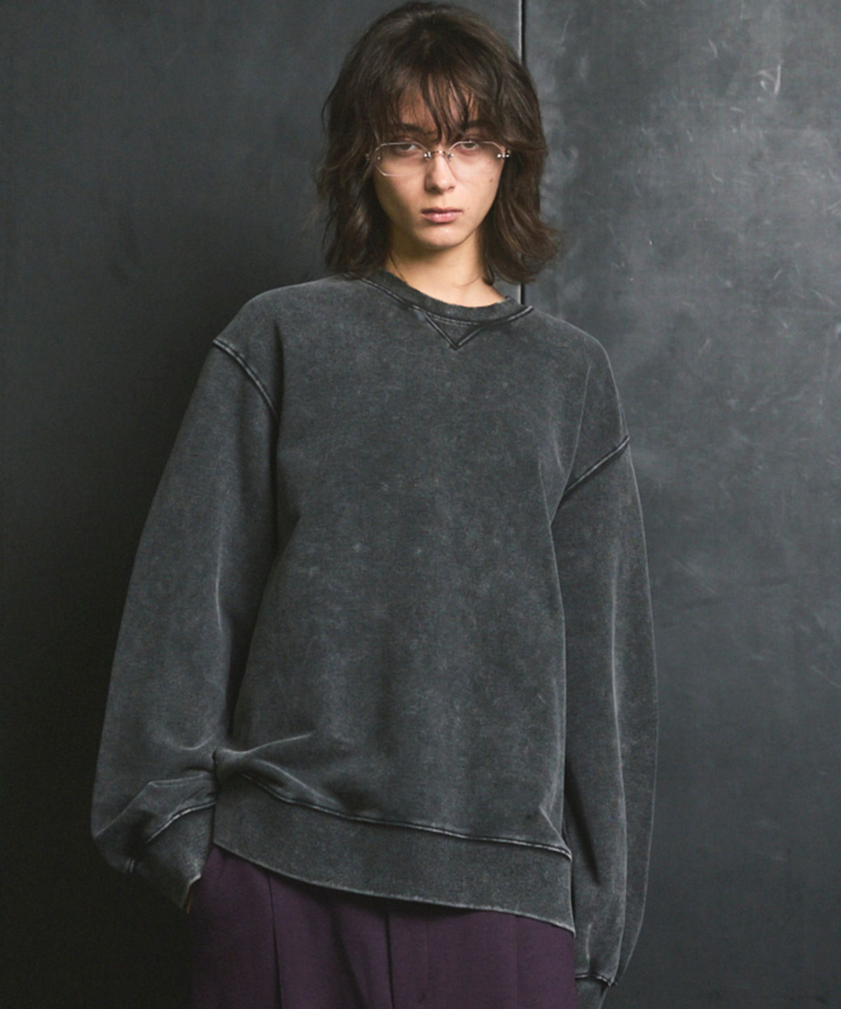【ONE-MILE WEAR】Prime-Over Crew Neck Fade Sweat Pullover