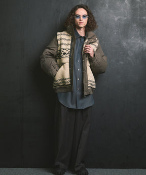 4 Colors Chambray Washable Wool Prime-Over Regular Collar Shirt Coat