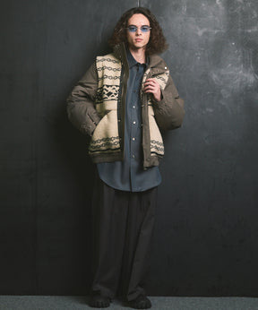 울 믹스 부드러운 연속 견인짜리 넓은 바지