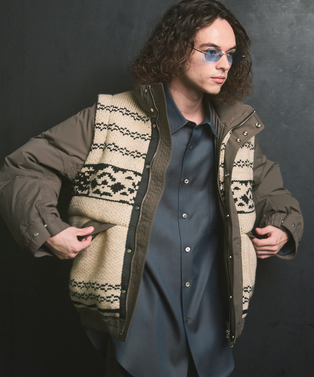 Knit-switched Prime-Over Down Jacket