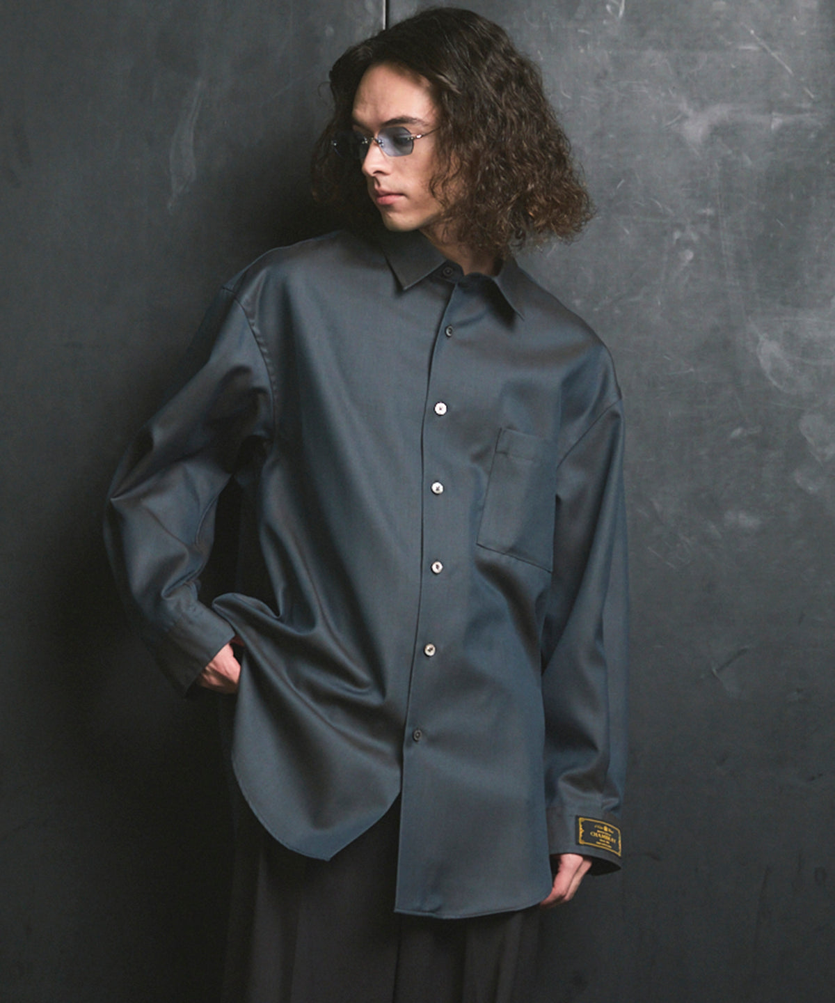 4 Colors Chambray Washable Wool Prime-Over Regular Collar Shirt Coat