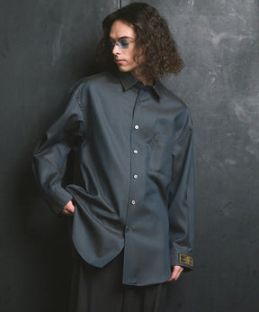 4 Colors Chambray Washable Wool Prime-Over Regular Collar Shirt Coat