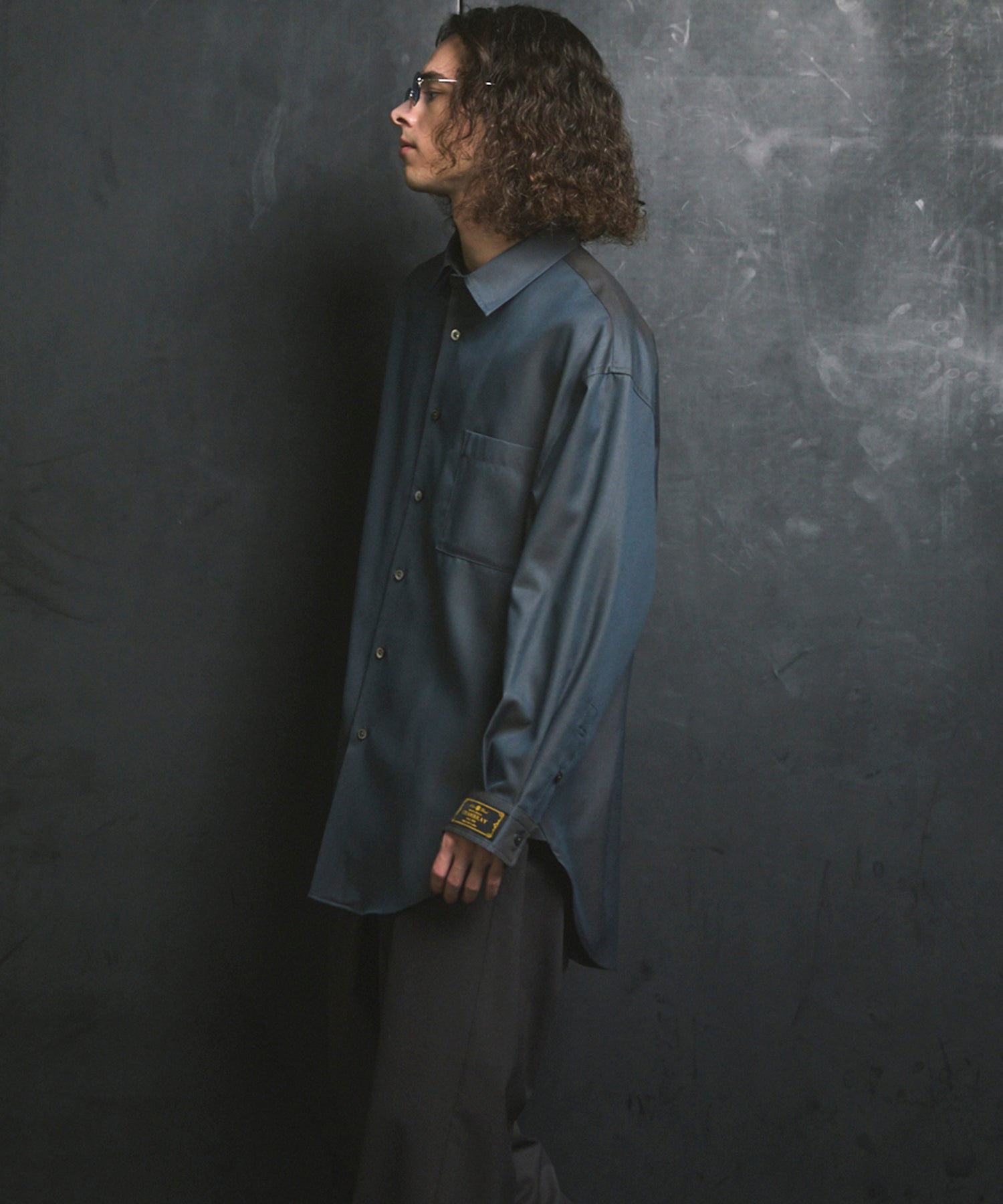 4 Colors Chambray Washable Wool Prime-Over Regular Collar Shirt Coat
