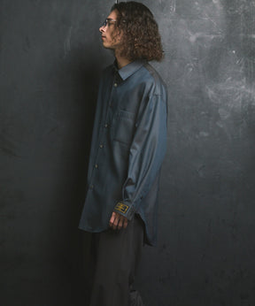 4 Colors Chambray Washable Wool Prime-Over Regular Collar Shirt Coat