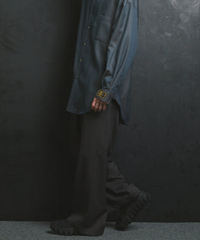 울 믹스 부드러운 연속 견인짜리 넓은 바지