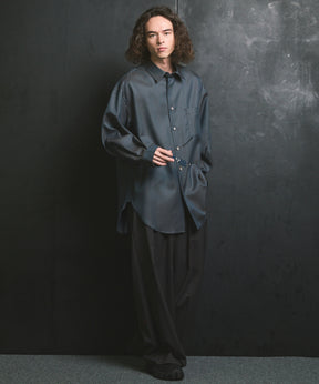 울 믹스 부드러운 연속 견인짜리 넓은 바지