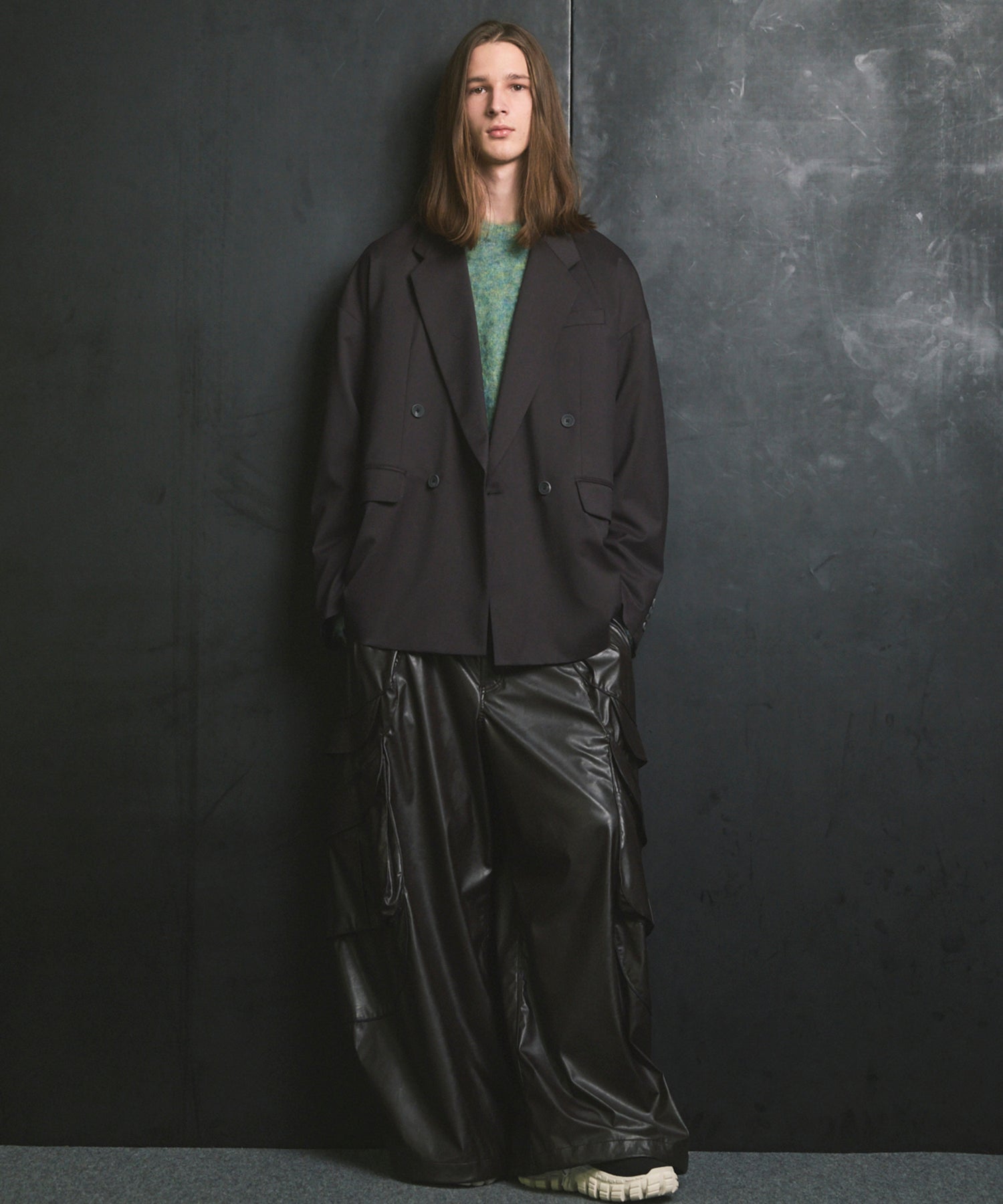 Curve Switching Side Pocket A Light Eco Leather Pants