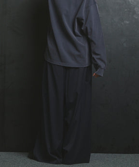 羊毛混合光滑的宽宽松裤子