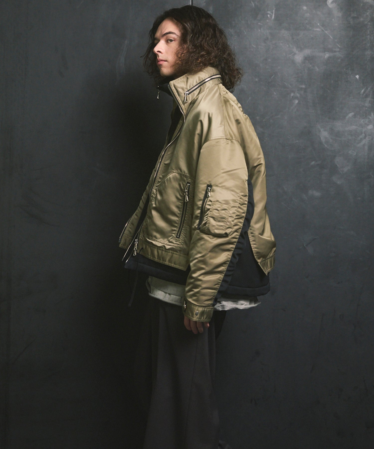 Different Material Docking Prime-Over Military Blouson