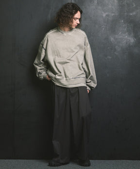 重量重量汗水绣花损伤超染色船员脖子套头衫