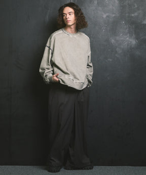 울 믹스 부드러운 연속 견인짜리 넓은 바지